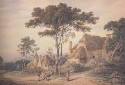 William Frederick Wells Cottages at Knockholt (mk47) oil